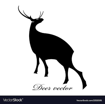 Black deer logo scene vector image