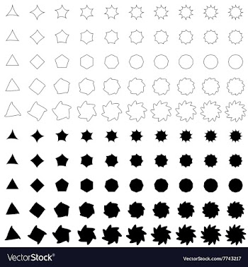 Black deformed polygon shape collection vector image