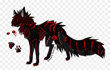 Black Demon Wolf Pup Download - Anime Wolf Transparent