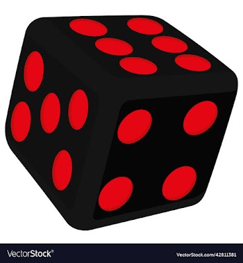 black dice with red spots