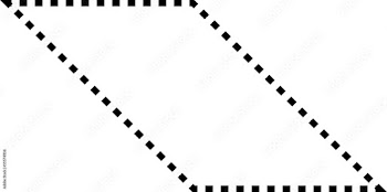 Black dotted outline parallelogram icon
