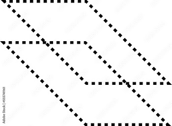 Black dotted outline parallelogram icon