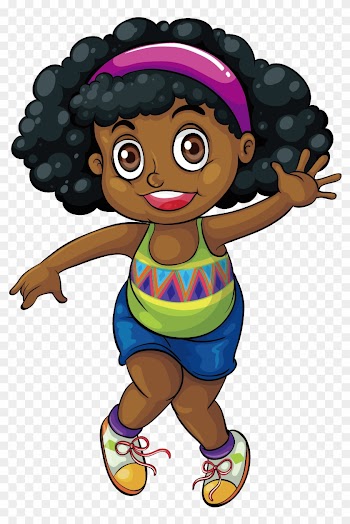 Black Drawing Girl Clip Art - Free Black Girl Clipart