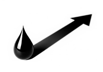 Black Droplet with Upward Arrow Shadow
