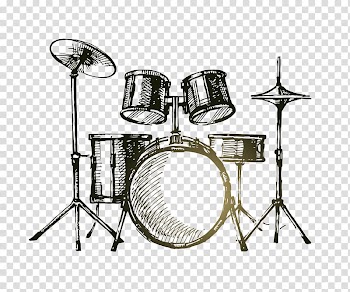 Black drum set sketch, Microphone Watercolor painting Illustration, Sketch drums transparent background PNG clipart