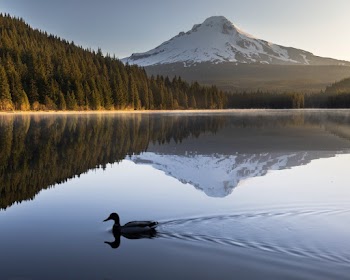 Black Duck On Body Of Water