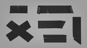 Black duct adhesive tape pieces Free Vector