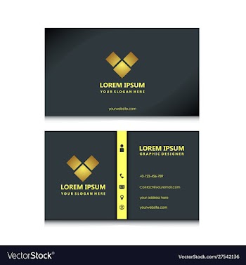 Black elegant business card vector image