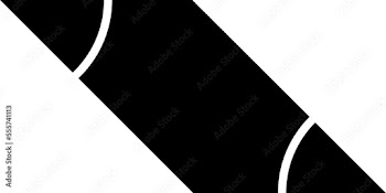 Black fill parallelogram with curved cutouts icon