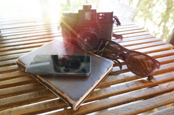 Black Film Camera on Table