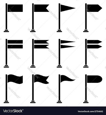  					Black flag and Banners icons set vector image														