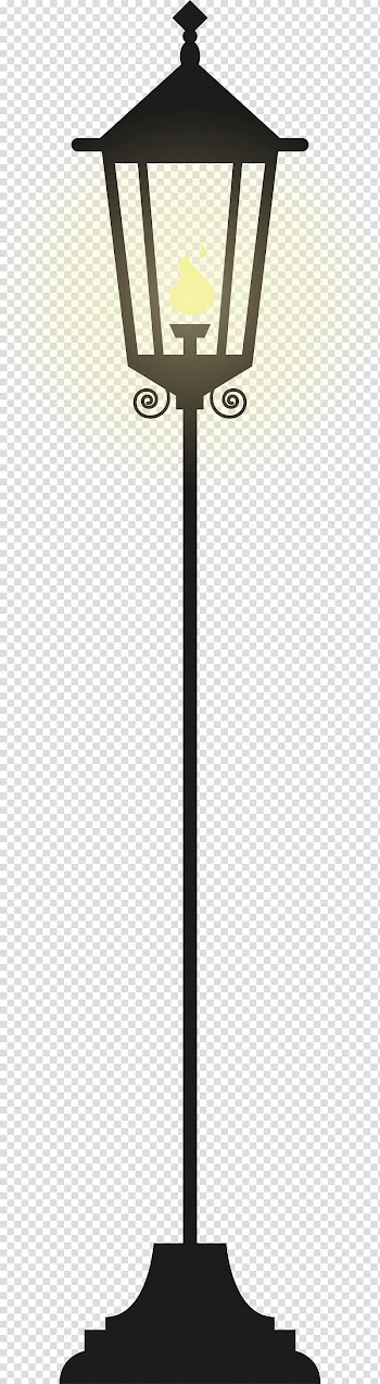 Black floor lamp illustration, Street light Light fixture, European-style street lights transparent background PNG clipart