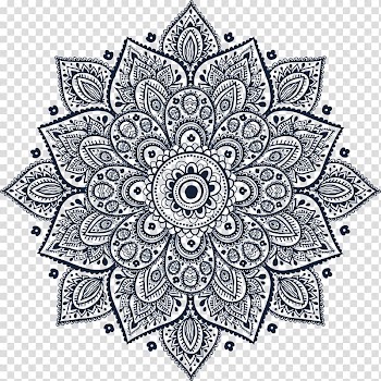 Black floral art, Mandala MacBook Pro Mobile Phone Accessories Symbol Chakra, flower transparent background PNG clipart