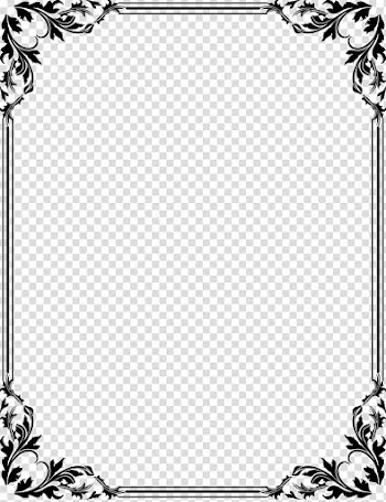 Black floral boarder , Borders and Frames Frames , text design template transparent background PNG clipart