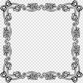 Black floral border frame , Victorian era Frames Borders and Frames , vintage frame transparent background PNG clipart