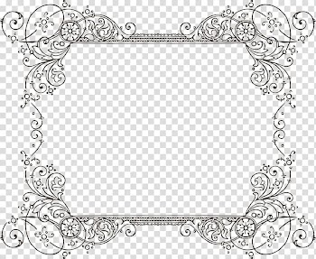 Black floral border graphic art, Borders and Frames Frames Calligraphic Frames and Borders , classic border transparent background PNG clipart