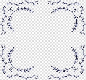 Black floral frame , Blue Area Body piercing jewellery Pattern, Dark blue leaves decorative frame transparent background PNG clipart