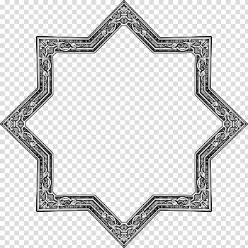 Black floral frame illustration, Kaaba Islam Mosque , thick transparent background PNG clipart