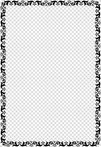 Black floral frame template, , Profile Introduction Border transparent background PNG clipart