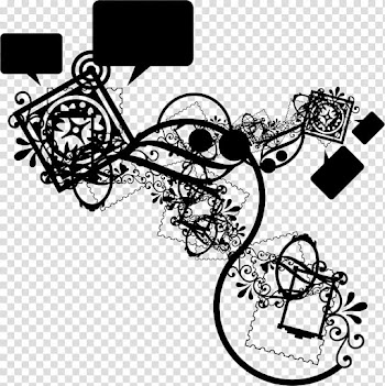 Black floral frames illustration transparent background PNG clipart