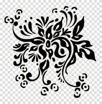 Black floral illustration, Flower Euclidean Pattern, Abstract flowers pattern transparent background PNG clipart