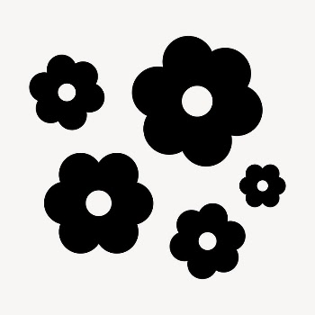 Black flower clipart, cute flat | Free Vector - rawpixel