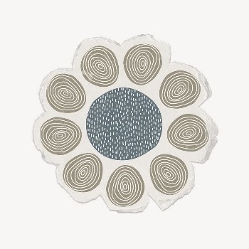 Black flower collage element, patterned | Free PSD - rawpixel