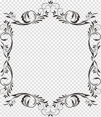 Black flower frame illustration, Corner pattern lace material transparent background PNG clipart
