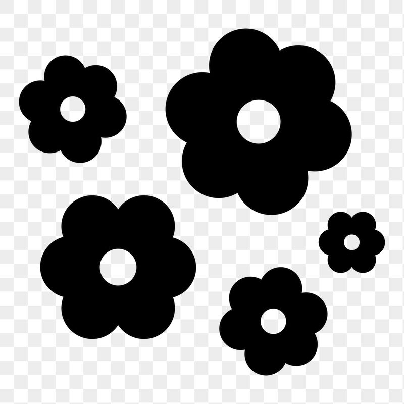 Black flower png sticker, cute | Free PNG - rawpixel