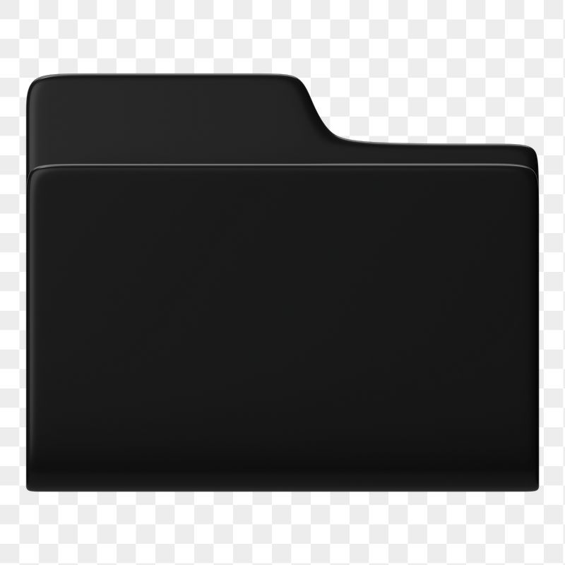 Black folder png sticker, 3D | Free PNG - rawpixel