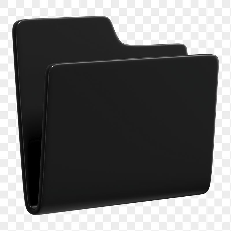 Black folder png sticker, 3D | Free PNG - rawpixel
