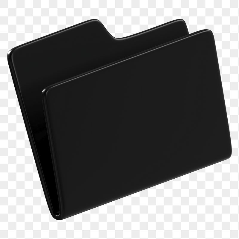Black folder png sticker, 3D | Free PNG - rawpixel