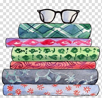 , black framed eyeglasses on books illustration transparent background PNG clipart