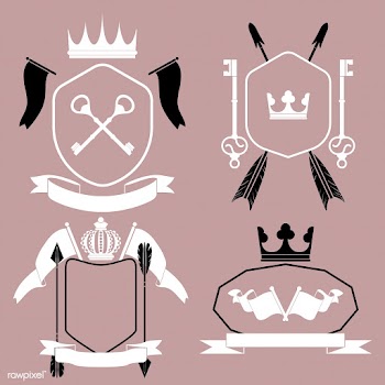 Black framed shield with embellishments | Free stock vector - 543042