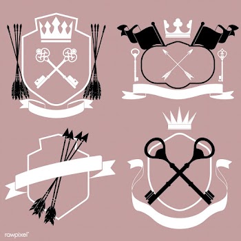 Black framed shield with embellishments | Free stock vector - 543070