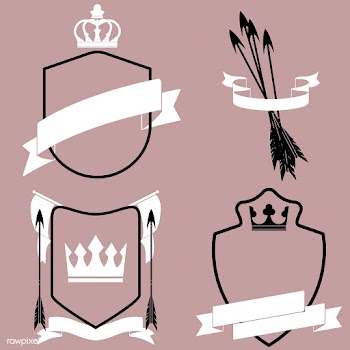 Black framed shield with embellishments | Free stock vector - 543136