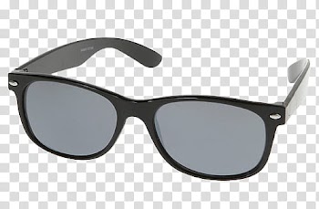, black framed sunglasses with grey lens transparent background PNG clipart