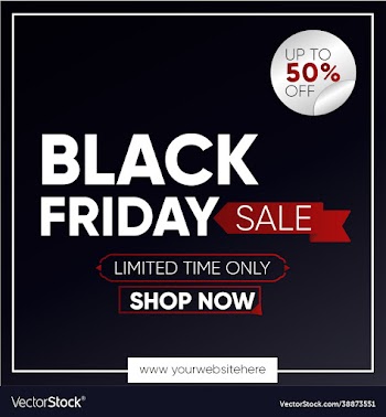 black friday banner for social media post dark
