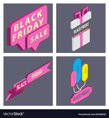 Black friday calligraphic designs retro style vector image