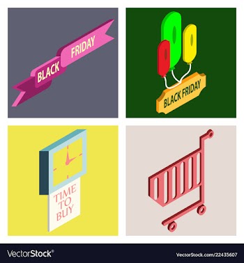 Black friday calligraphic designs retro style vector image
