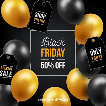 Black friday concept with realistic background Free Vector
