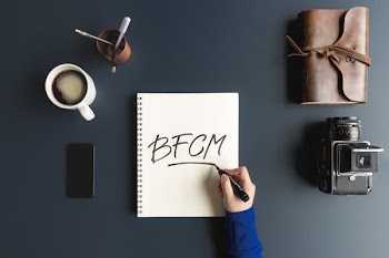 Black Friday Cyber Monday Written in Notebook