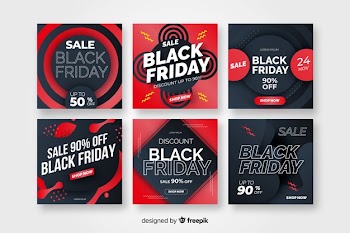 Black friday instagram post collection Free Vector