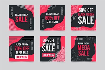 Black friday instagram post collection Free Vector