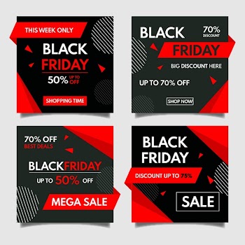 Black friday instagram post collection Free Vector