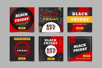 Black friday instagram post collection Free Vector
