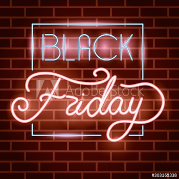 black friday neon lights label
