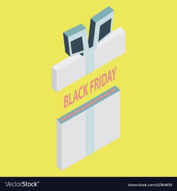 Black friday sale background gift icon vector image