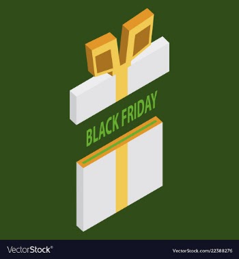 Black friday sale background gift icon vector image