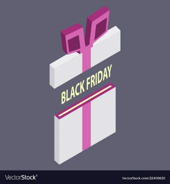 Black friday sale background gift icon vector image